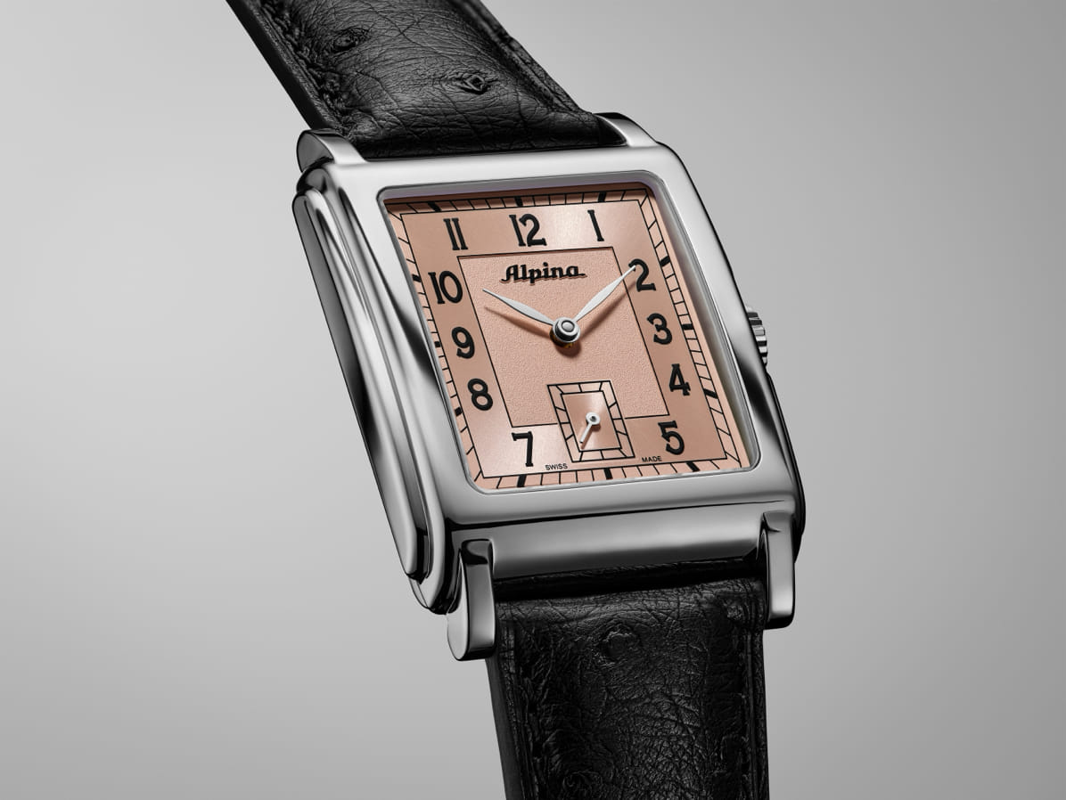 Alpina Heritage Alpiner Carrée Automatic mit lachsfarbenem Zifferblatt