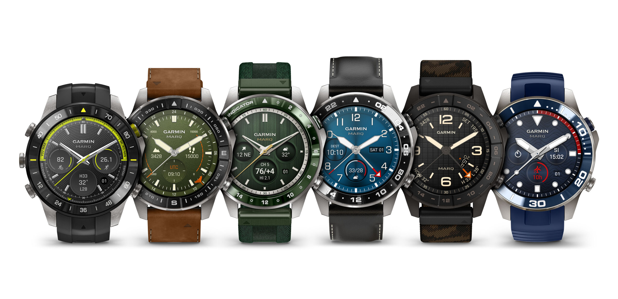 Garmin MARQ Collection Gen 3 in der hellen Gruppenansicht