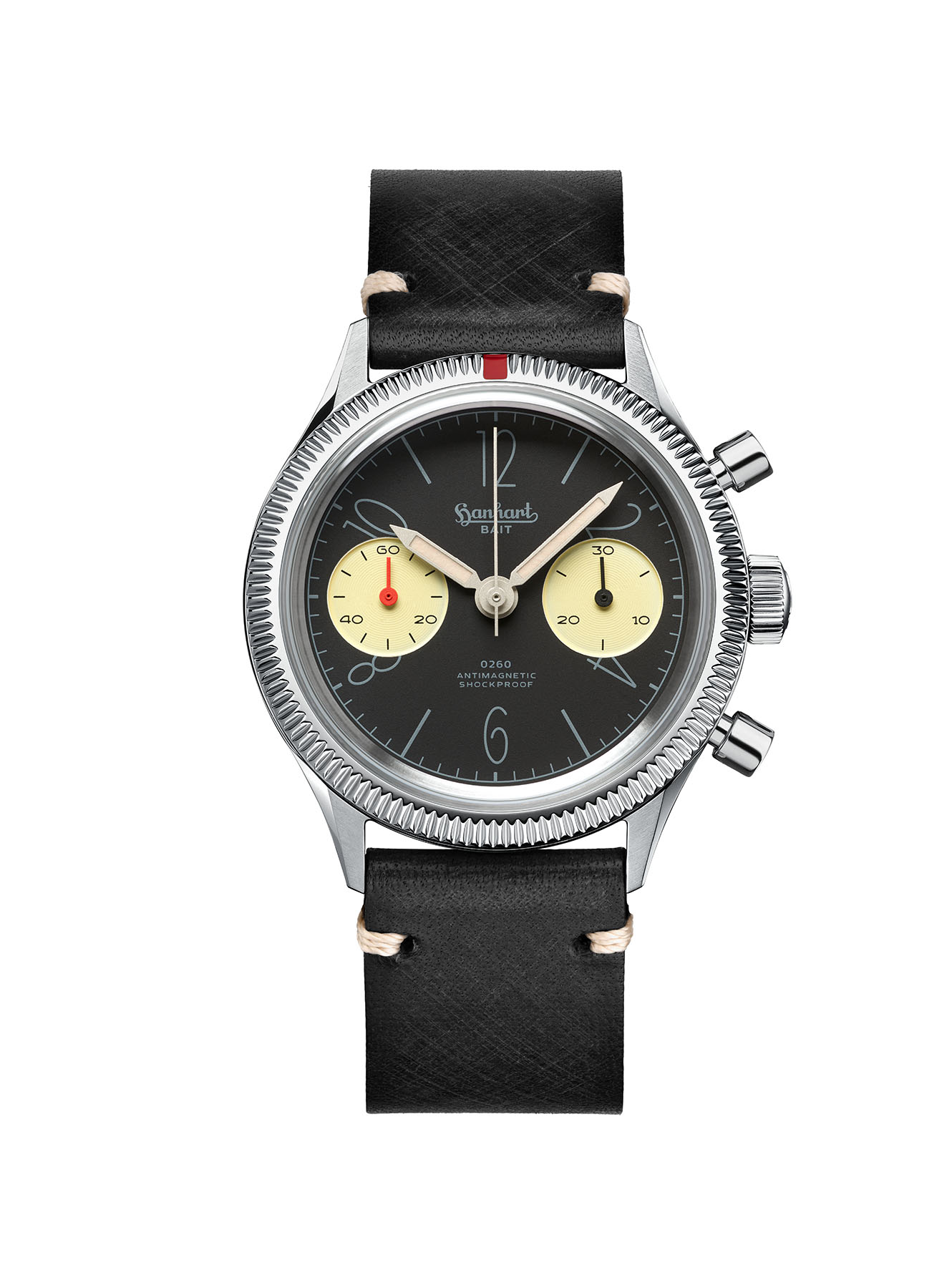 Hanhart 0260 × BAIT Chronograph mit schwarzem Zifferblatt