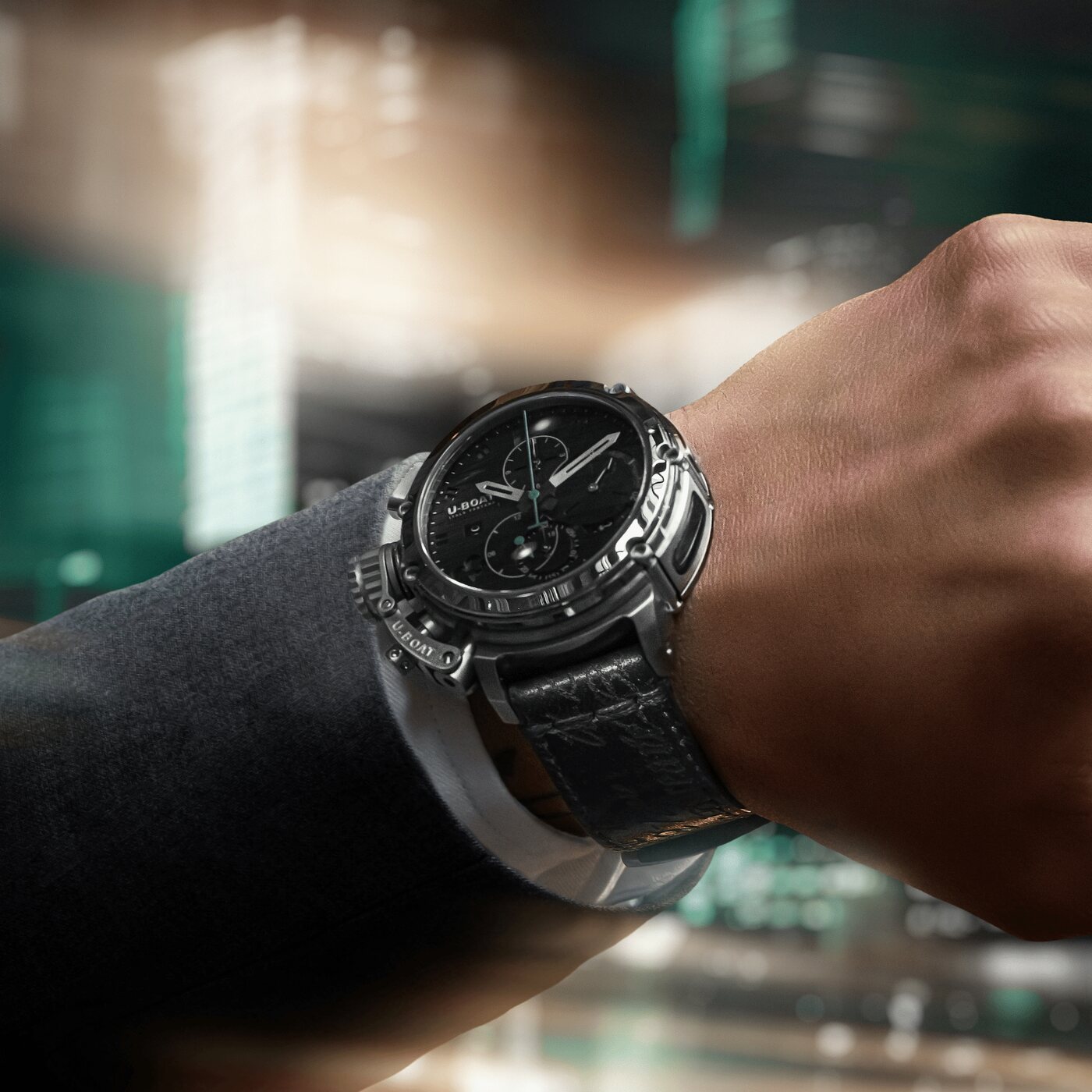 U-Boat Chimera 46 mm Chrono SS in Schwarz